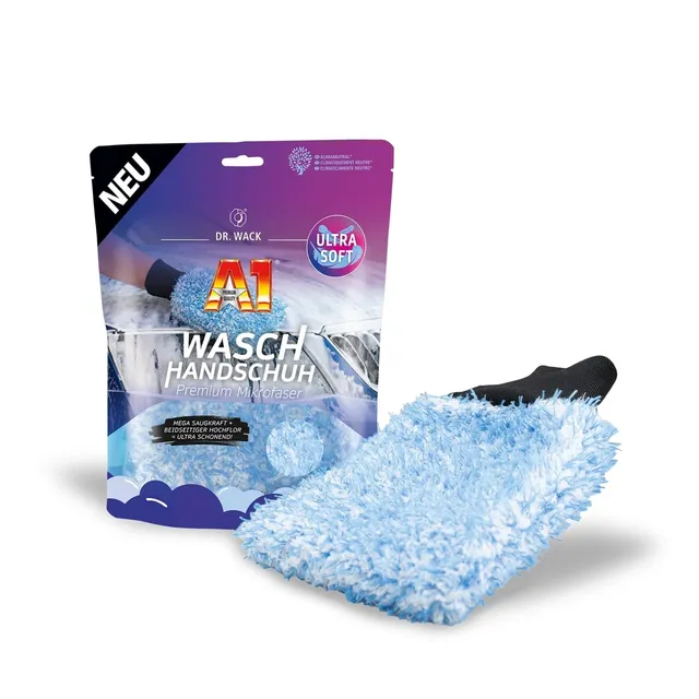 dr-wack-a1-waschhandschuh-auto-premium-mikrofaser-beidseitig-hochflor image 1