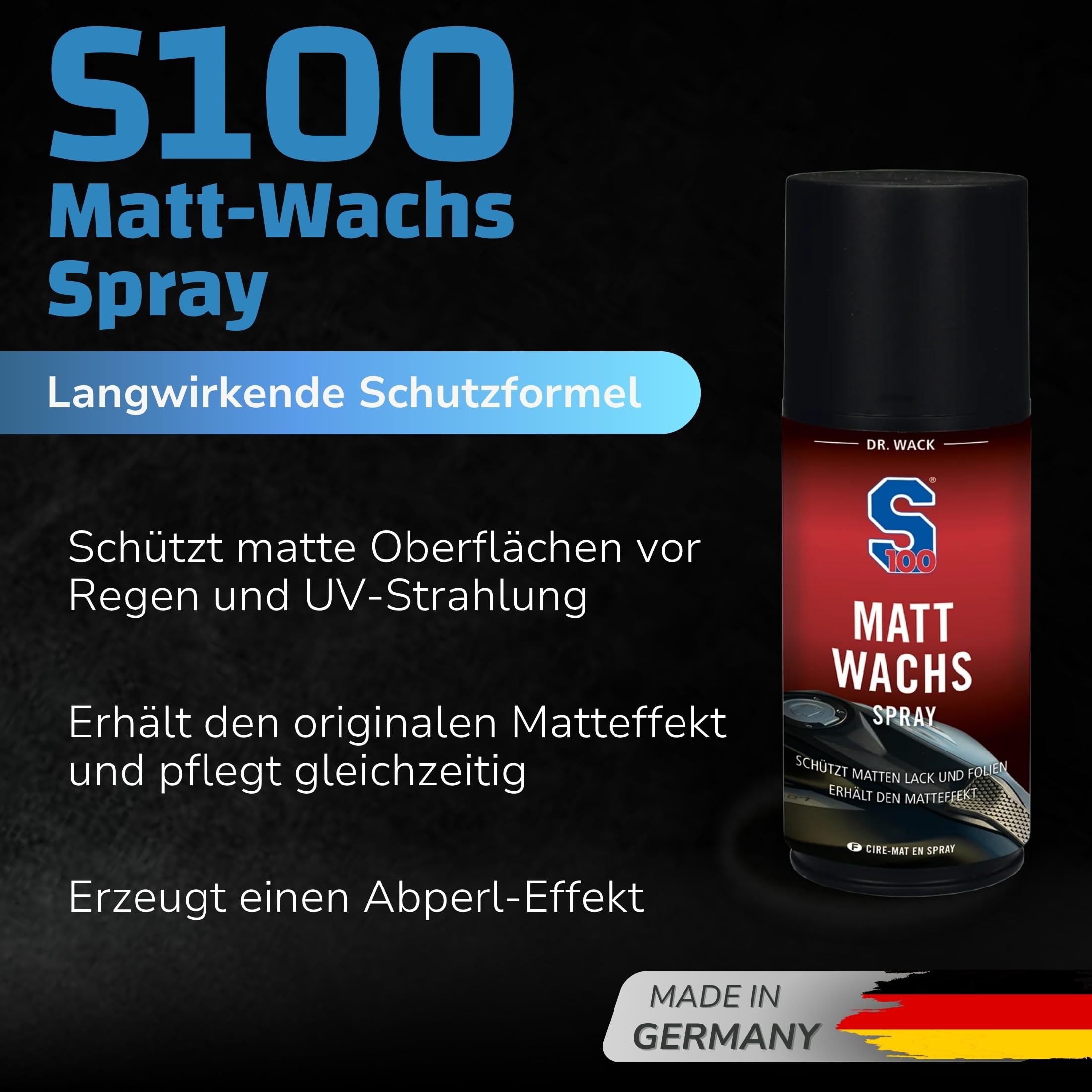 dr-wack-s100-matt-wachs-spray-250-ml-motorradversiegelung image 2