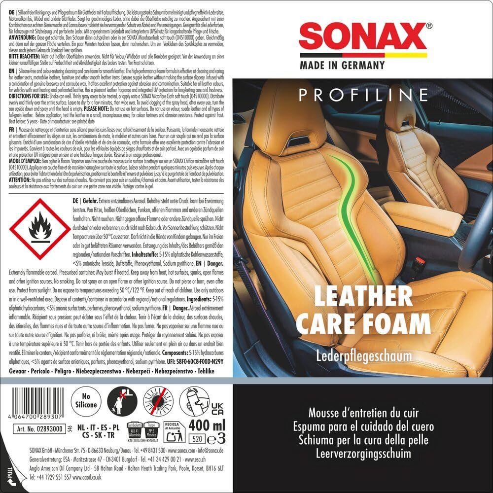sonax-profiline-leathercare-foam-glattleder-pflegeschaum-400-ml image 2