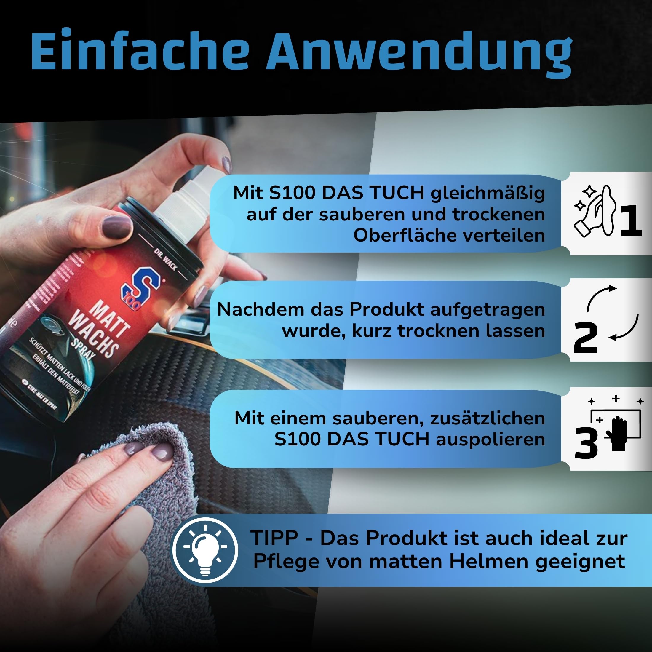 dr-wack-s100-matt-wachs-spray-250-ml-motorradversiegelung image 4