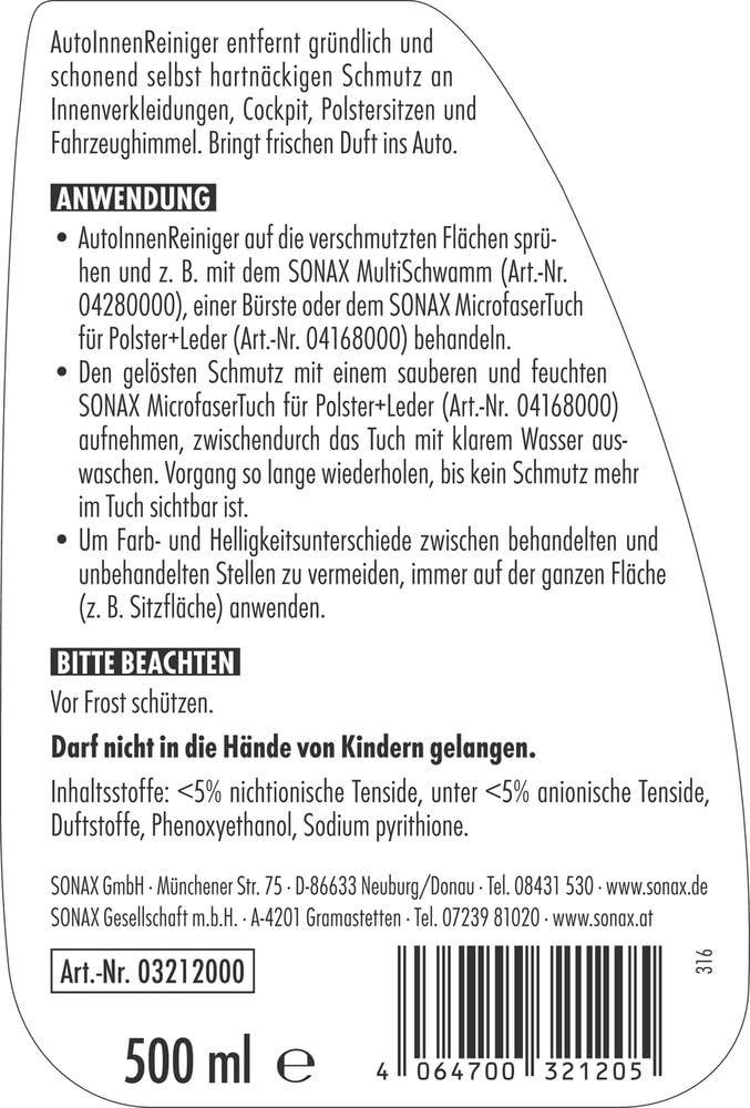 sonax-autoinnenreiniger-500-ml-mit-geruchsneutralisierer image 2