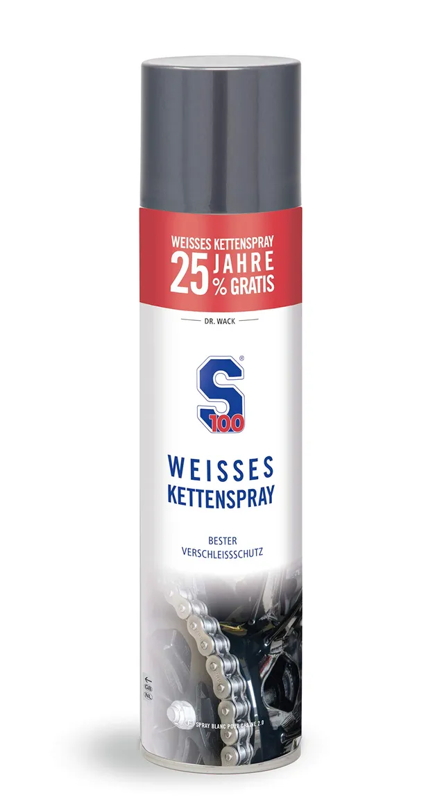 dr-wack-s100-wei-es-kettenspray-500-ml-25-gratis-premium-motorrad-ketten-l image 1