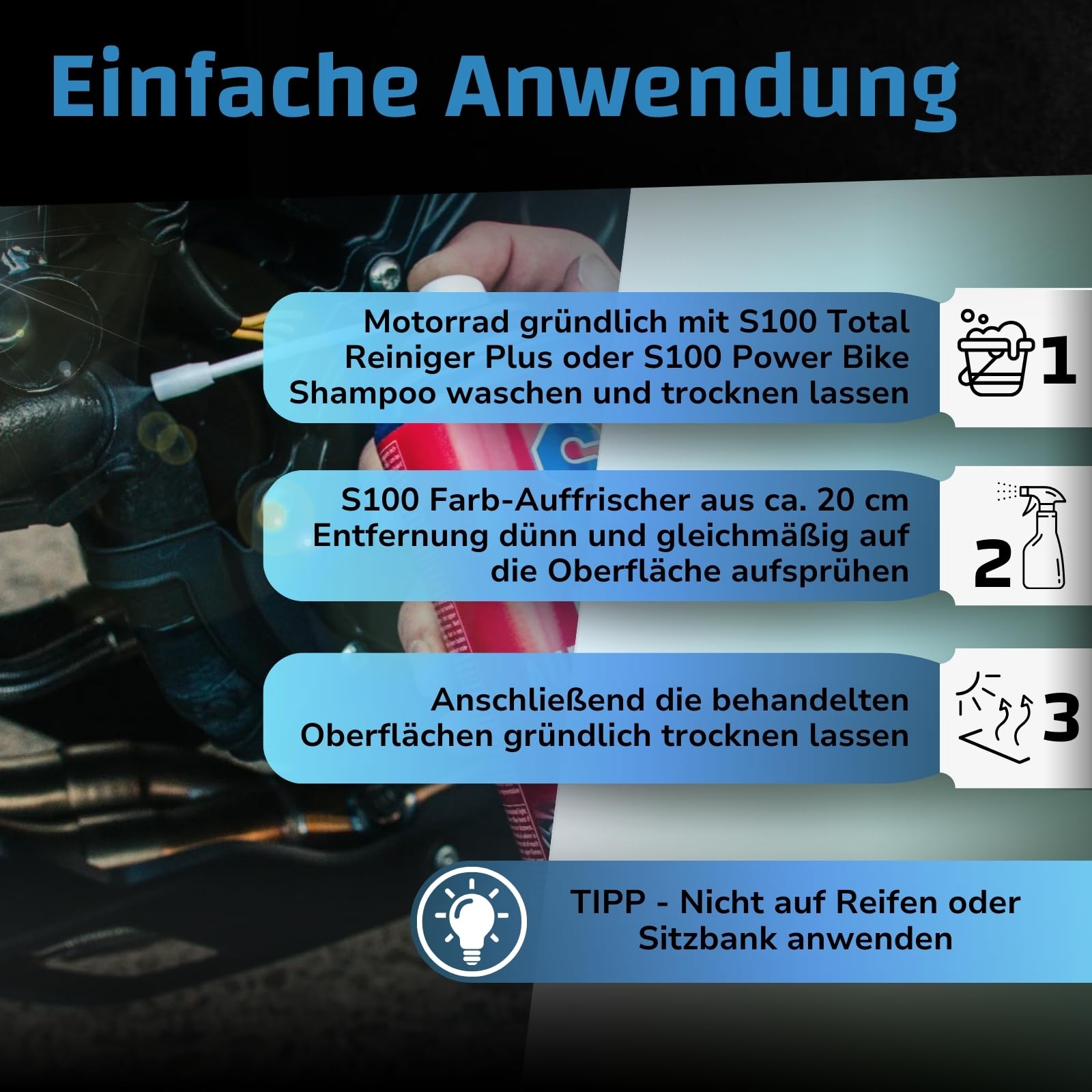 dr-wack-s100-farbauffrischer-pflegespray-300-ml-f-r-motorrad image 4