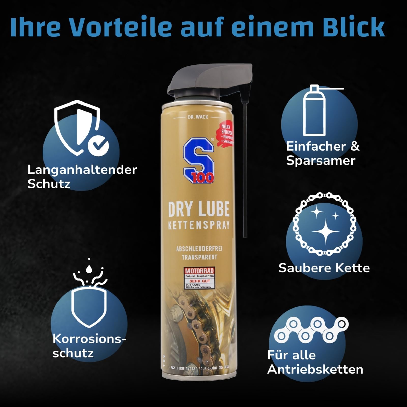 dr-wack-s100-dry-lube-kettenspray-400-ml-motorrad-trockenschmierung image 5
