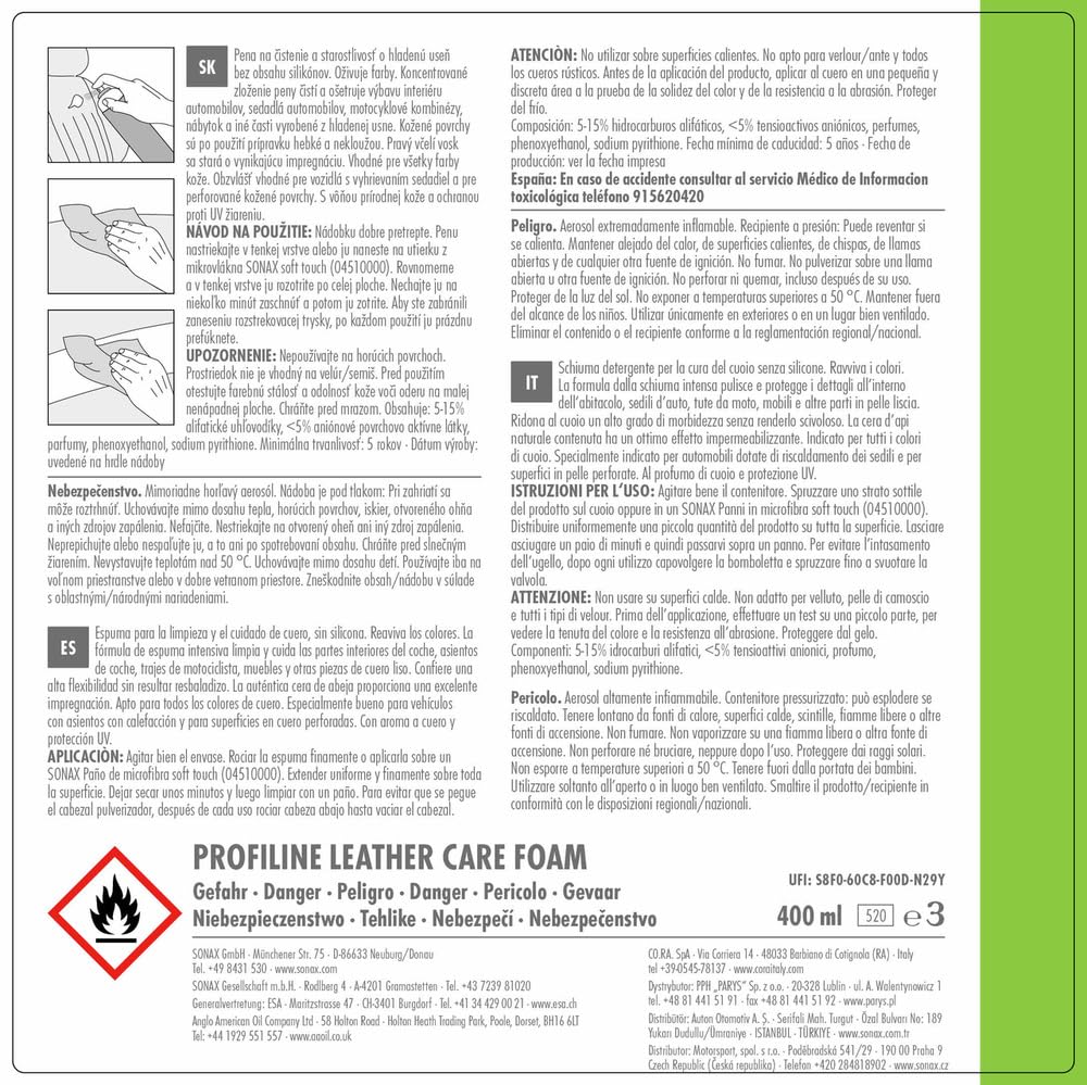 sonax-profiline-leathercare-foam-glattleder-pflegeschaum-400-ml image 4