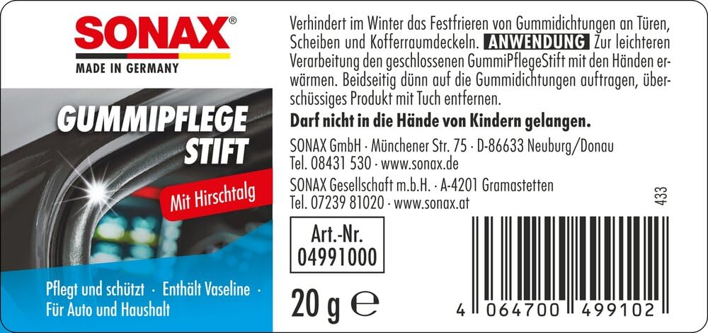 sonax-gummipflegestift-18-g-gummipflege-mit-vaseline-und-hirschtalg image 2