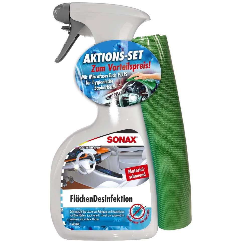 sonax-fl-chendesinfektion-500-ml-microfasertuch-gr-n image 1