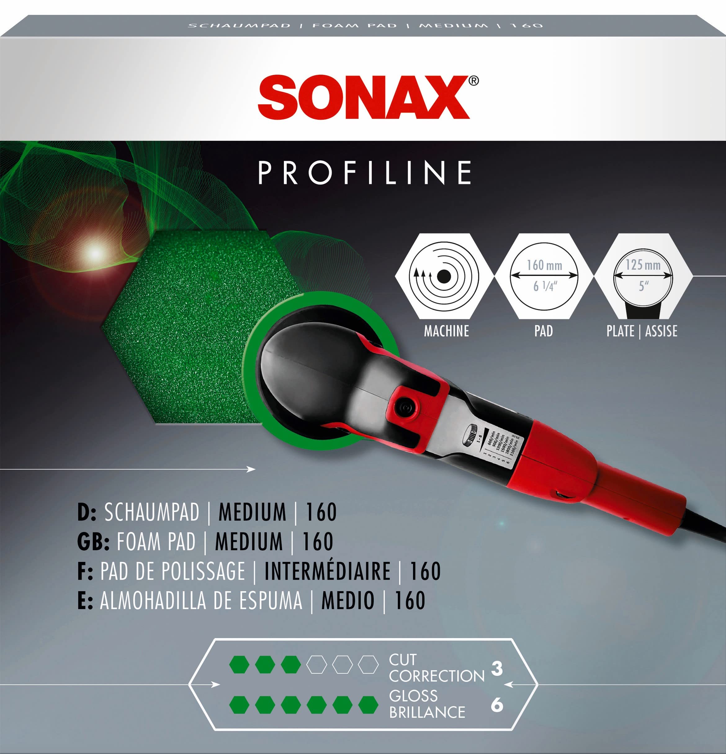 sonax-schaumpad-medium-160-mm-mittelharter-polierschwamm-mit-klett image 2