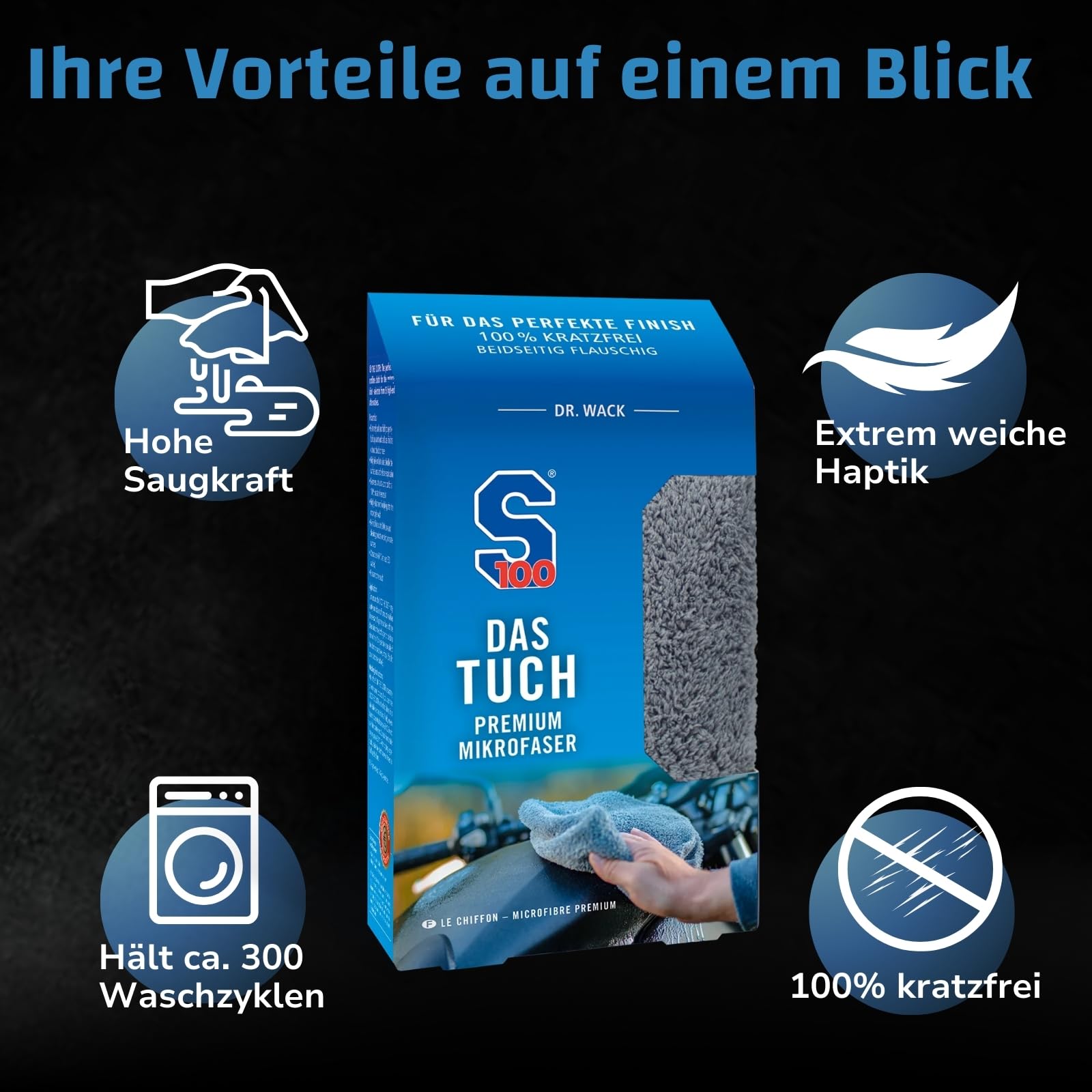 dr-wack-s100-das-tuch-mikrofasertuch-40-x-40-cm-motorrad-poliertuch image 4