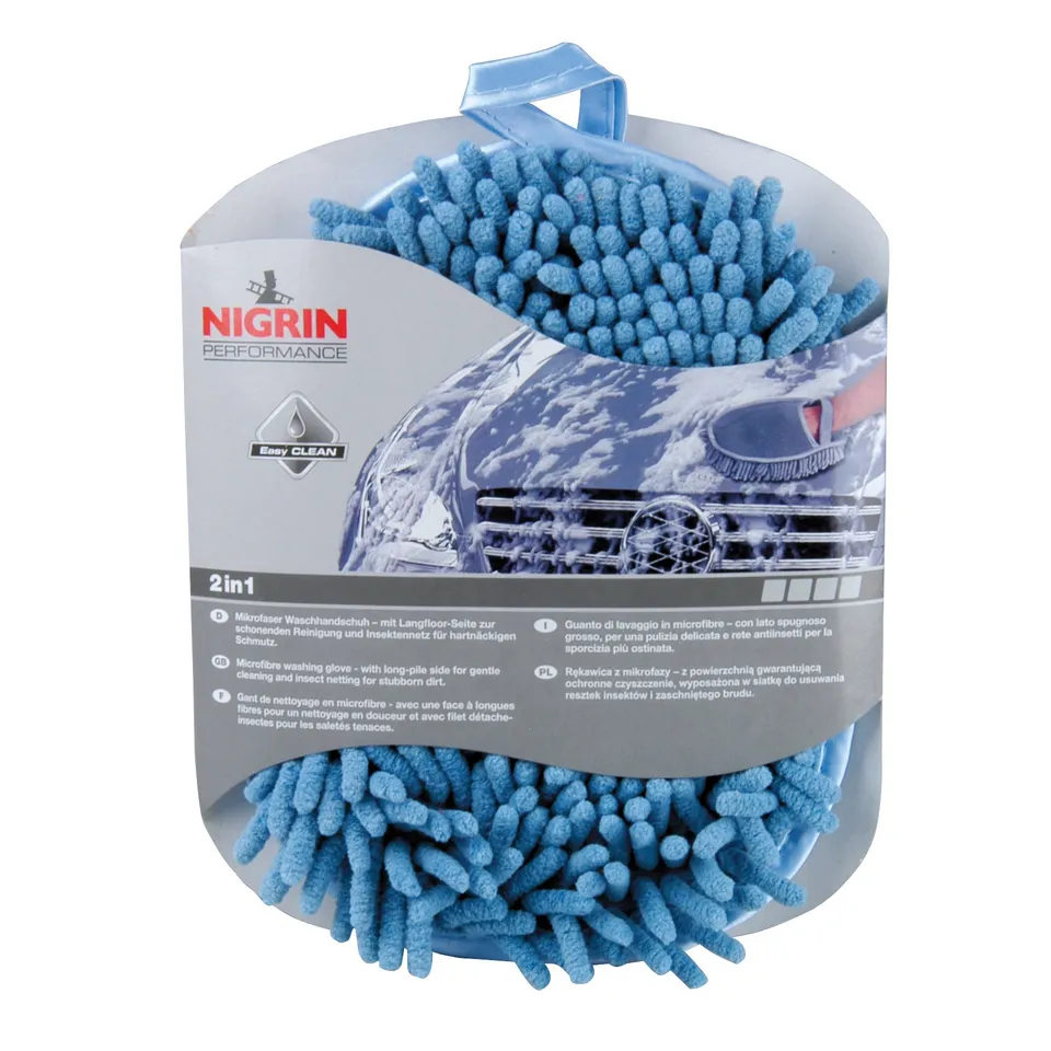 nigrin-waschhandschuh-mikrofaser-mit-insektennetz-17-x-22-cm image 1