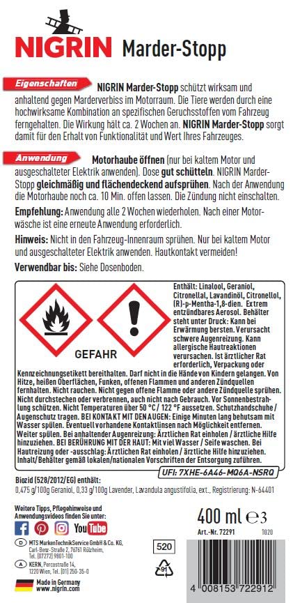 nigrin-marder-stopp-400-ml-hitzebest-ndiger-marderschutz-spray image 7