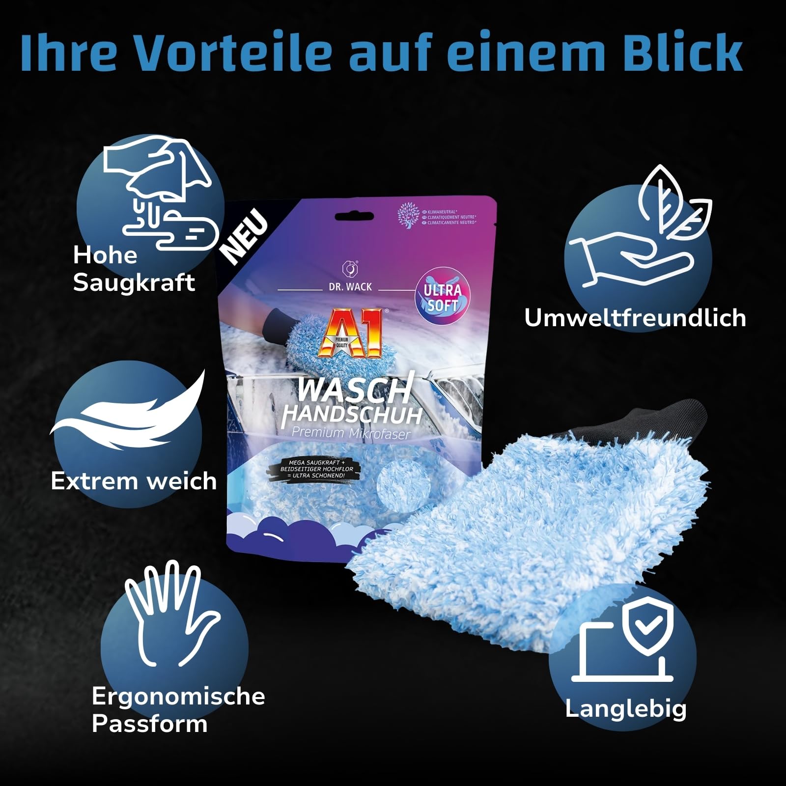 dr-wack-a1-waschhandschuh-auto-premium-mikrofaser-beidseitig-hochflor image 5