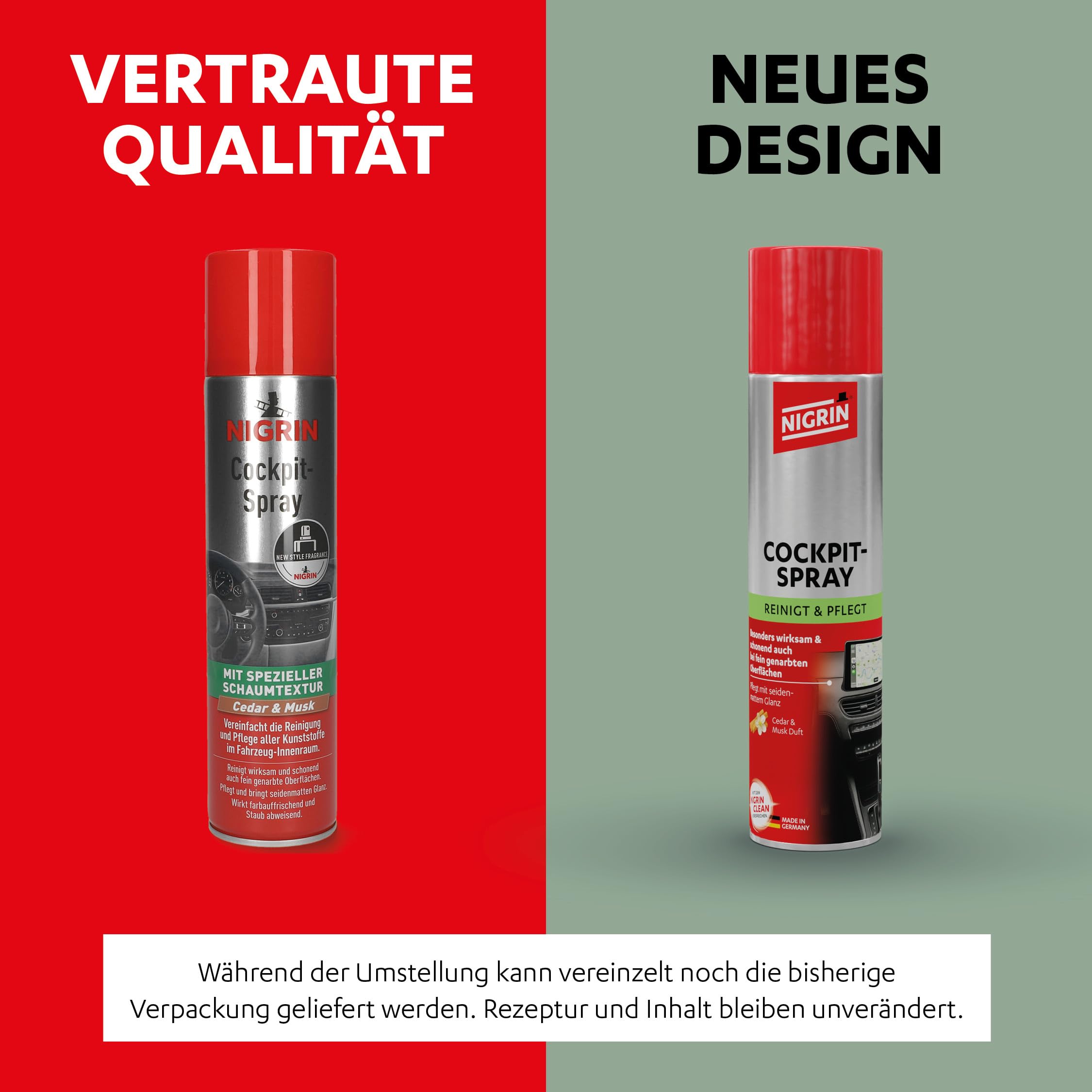 nigrin-cockpit-spray-cedar-musk-400-ml-cockpitpflege-mit-schaum-seidenmatt-finis image 2