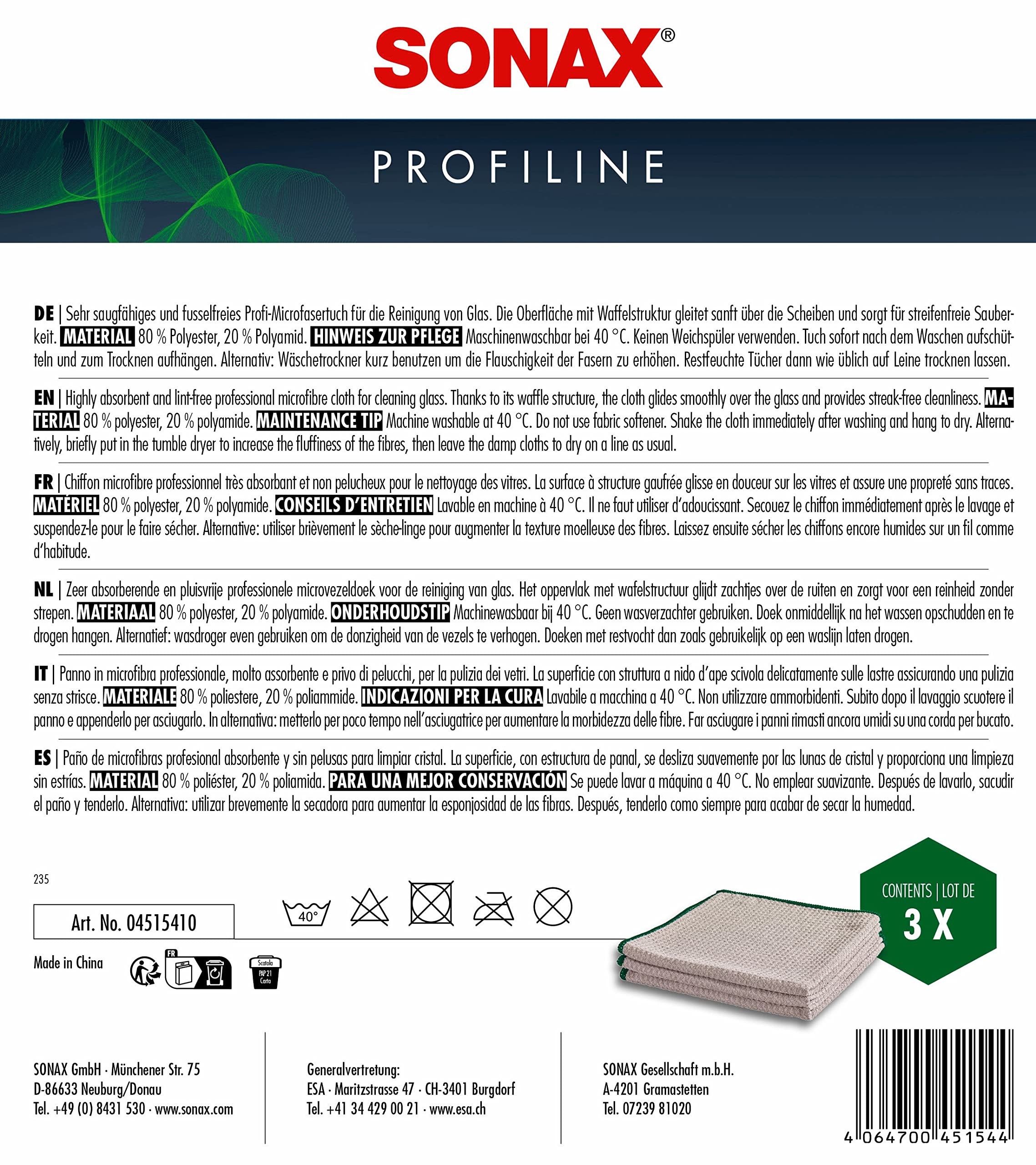 sonax-microfasertuch-glas-3-st-ck-profi-tuch-f-r-scheiben image 2