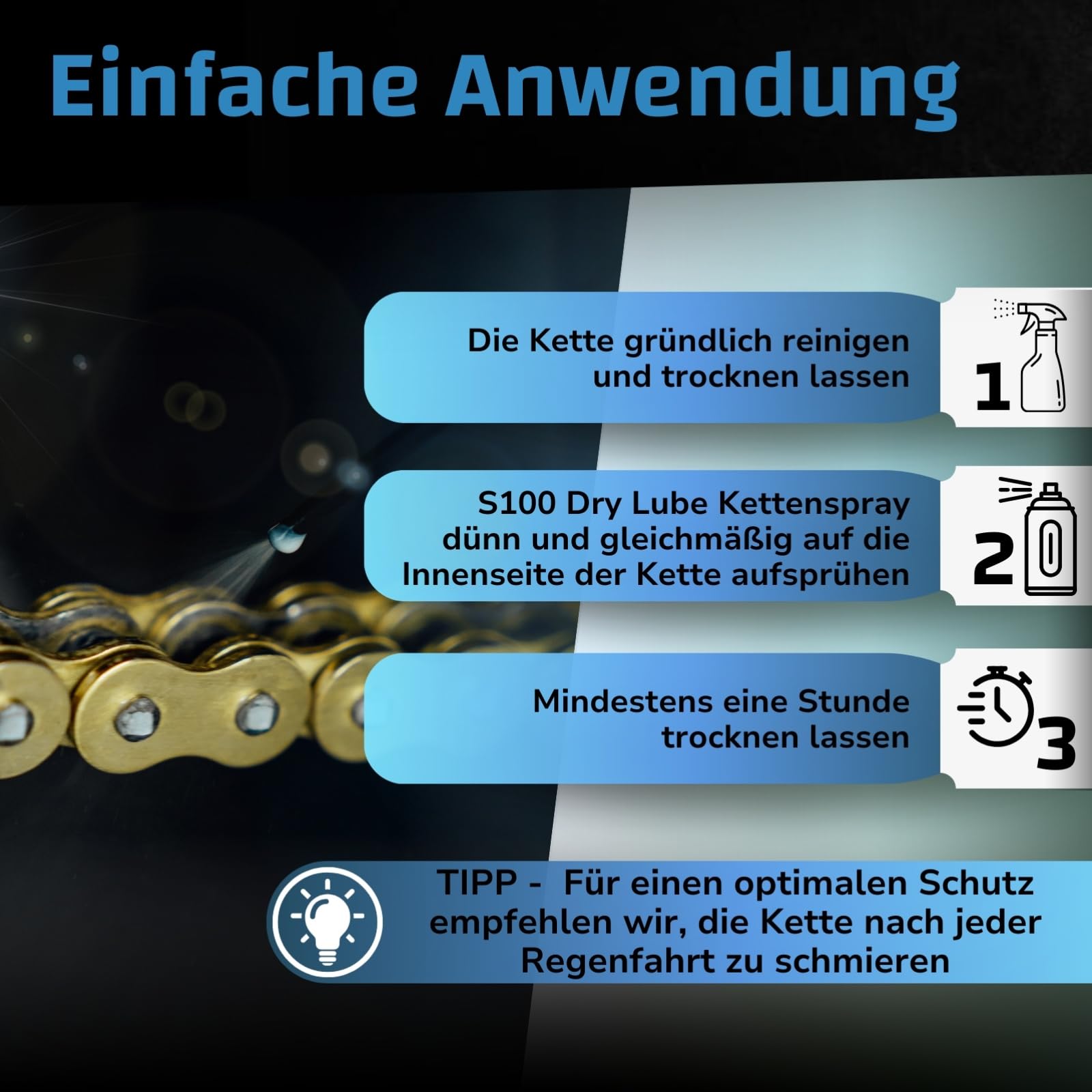 dr-wack-s100-dry-lube-kettenspray-400-ml-motorrad-trockenschmierung image 4