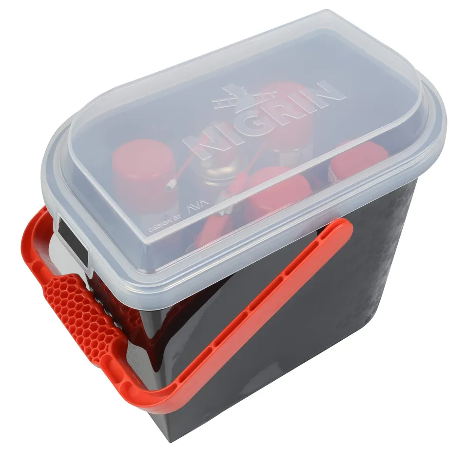 nigrin-performance-wasch-eimer-mit-deckel-und-grit-guard-16-liter-schwarz image 1