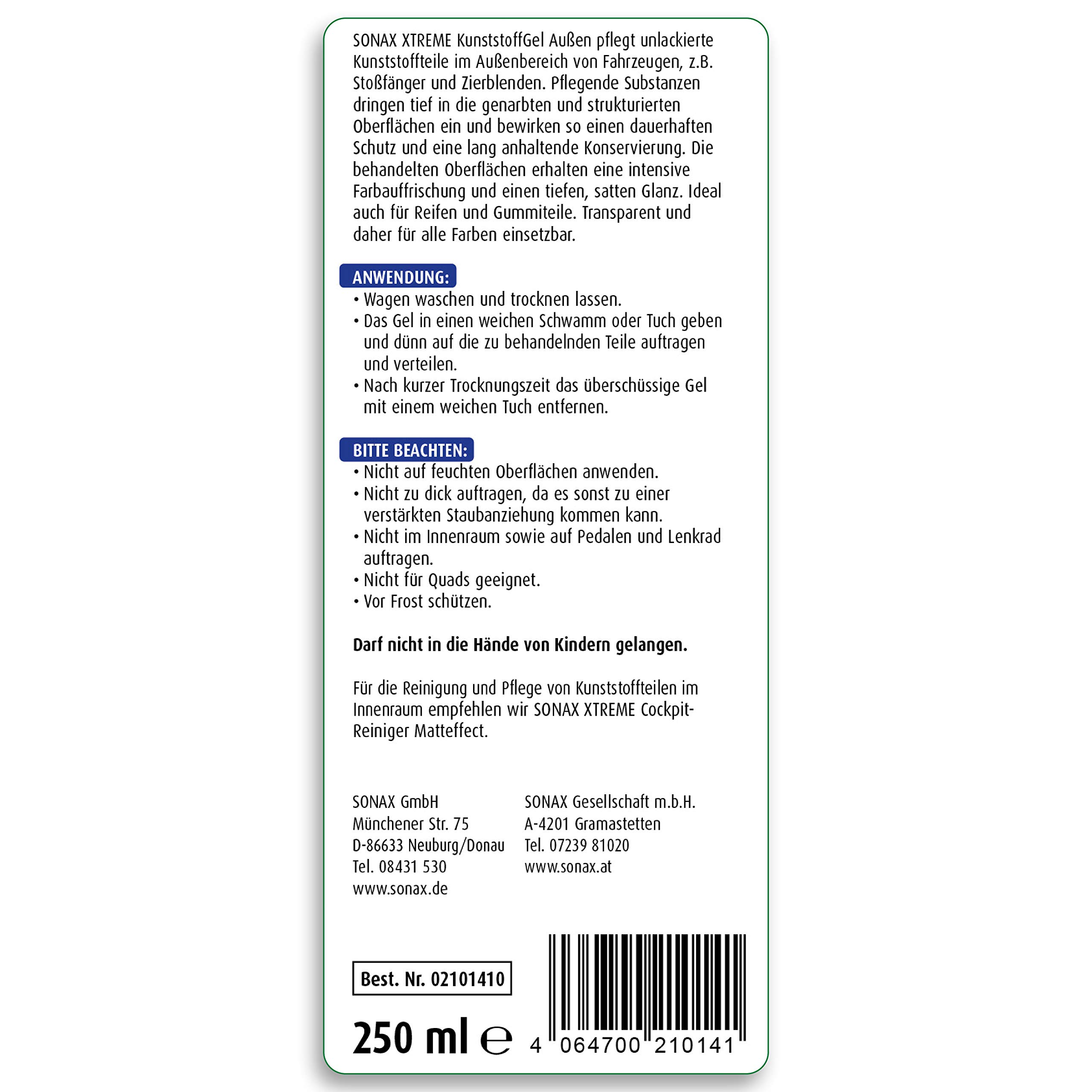 sonax-xtreme-kunststoffgel-au-en-nanopro-250-ml-kunststoffpflege-f-r-unlackierte image 2