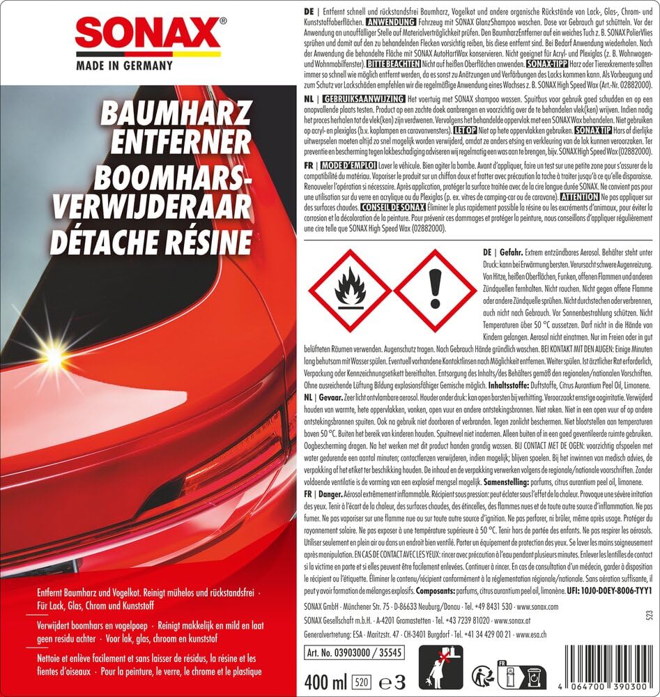 sonax-baumharzentferner-400-ml-f-r-lack-glas-chrom-und-kunststoff image 2