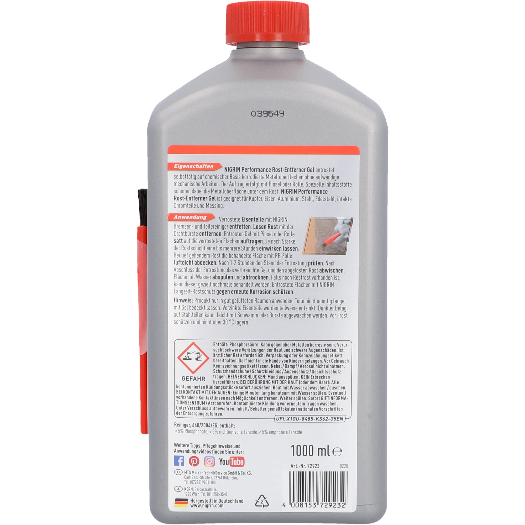 nigrin-rost-entferner-gel-1-l-entfernt-dicke-rostschichten-metallschonend image 2