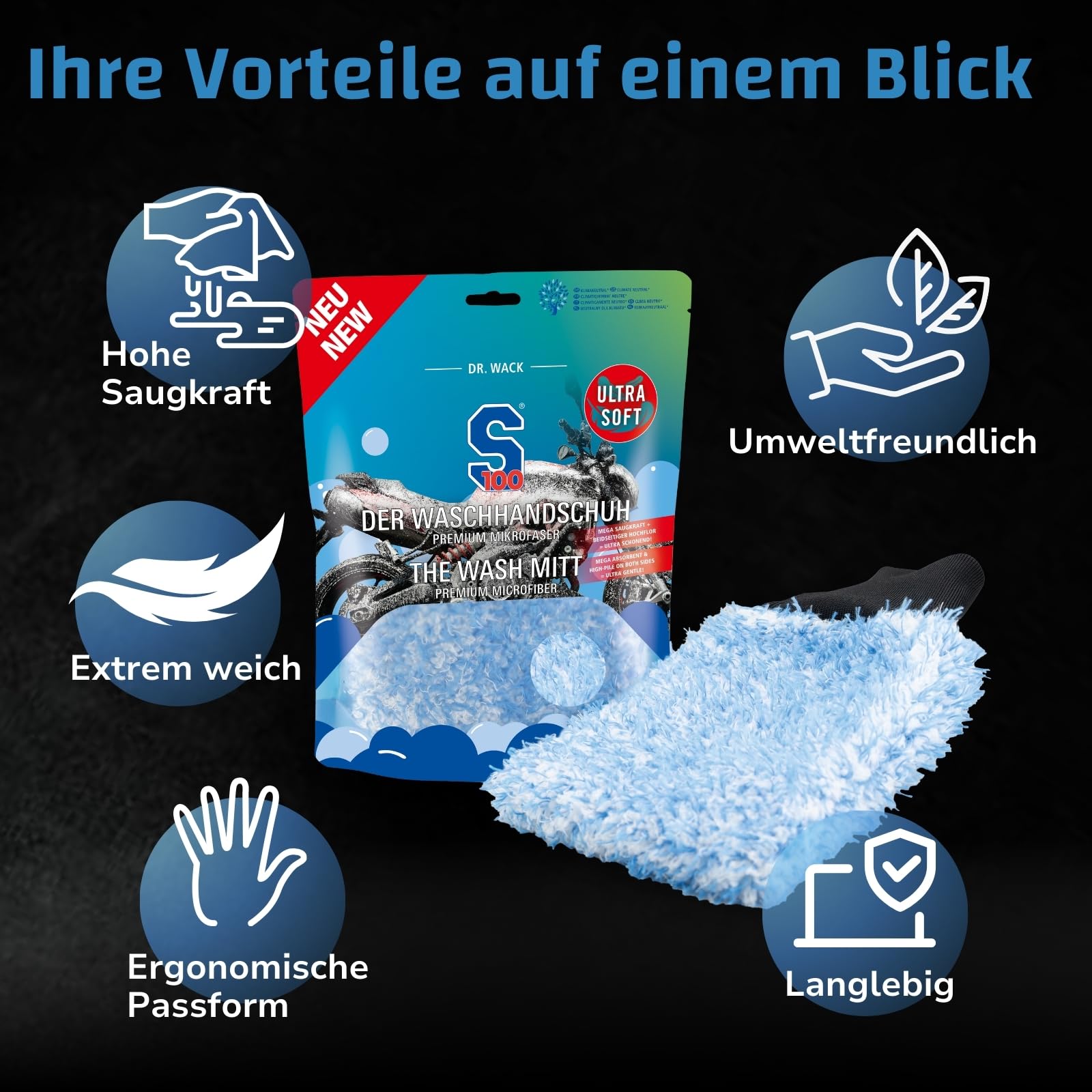 dr-wack-s100-waschhandschuh-motorrad-mikrofaser-hochflor-beidseitig image 4