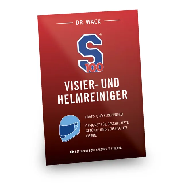 dr-wack-s100-visier-helmreiniger-tuch-nass-trockentuch-f-r-motorradhelm image 1