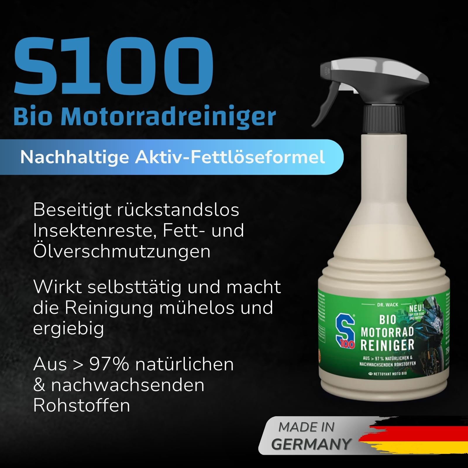 dr-wack-s100-bio-motorradreiniger-750-ml-biologisch-abbaubarer-motorrad-reiniger image 2