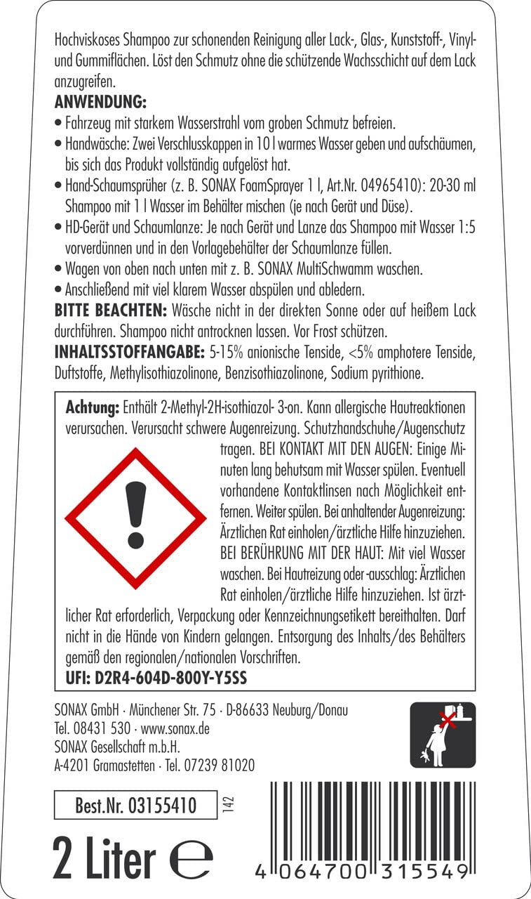 sonax-autowaschgel-konzentrat-2-liter-art-nr-03155410 image 2