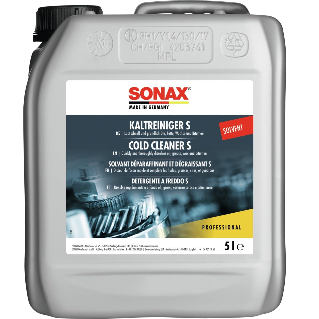 sonax-kaltreiniger-s-spezialreiniger-5-liter-f-r-motor-und-maschinenteile image 1