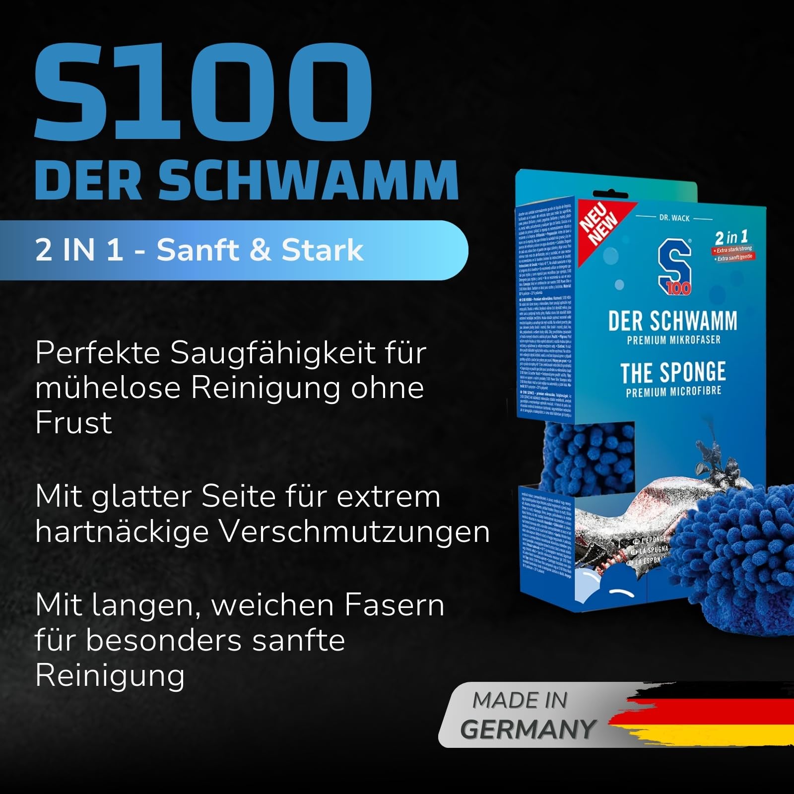 dr-wack-s100-schwamm-motorrad-mikrofaser-beidseitig-hochflor image 2