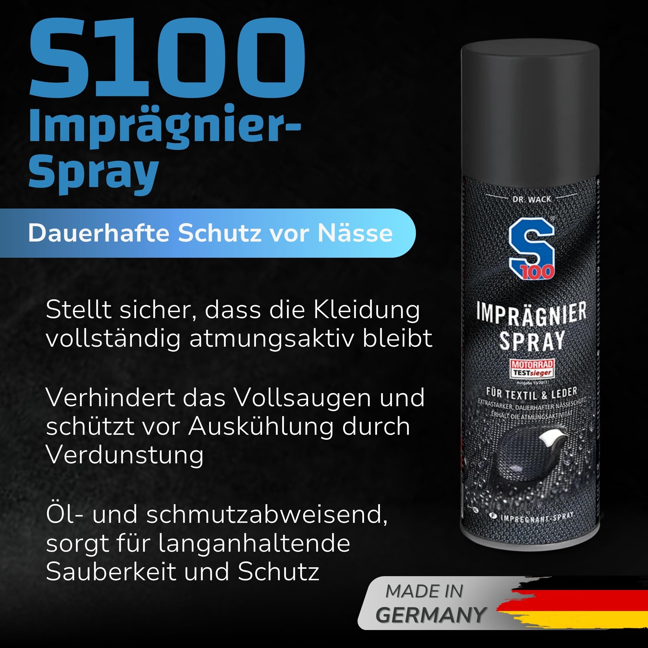 dr-wack-s100-impr-gnierspray-300-ml-f-r-motorradbekleidung image 2