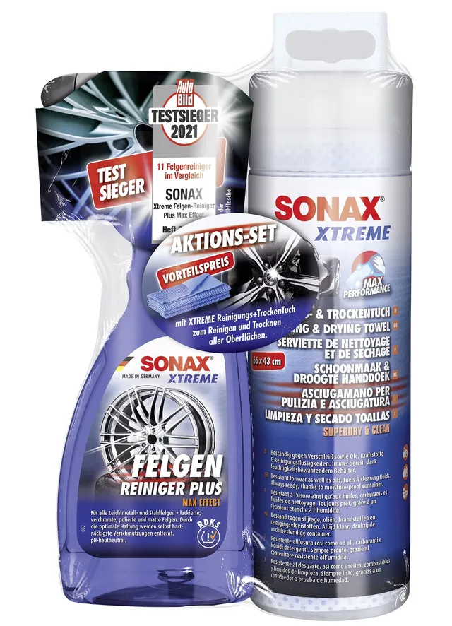 sonax-xtreme-felgenreiniger-plus-aktionsset-500-ml-reinigungs-und-trockentuch image 1