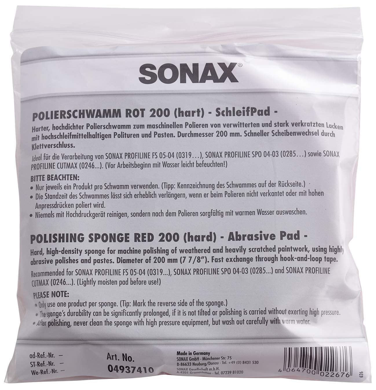 sonax-schaumpad-hart-200-mm-polierschwamm-zum-schleifpolieren image 3