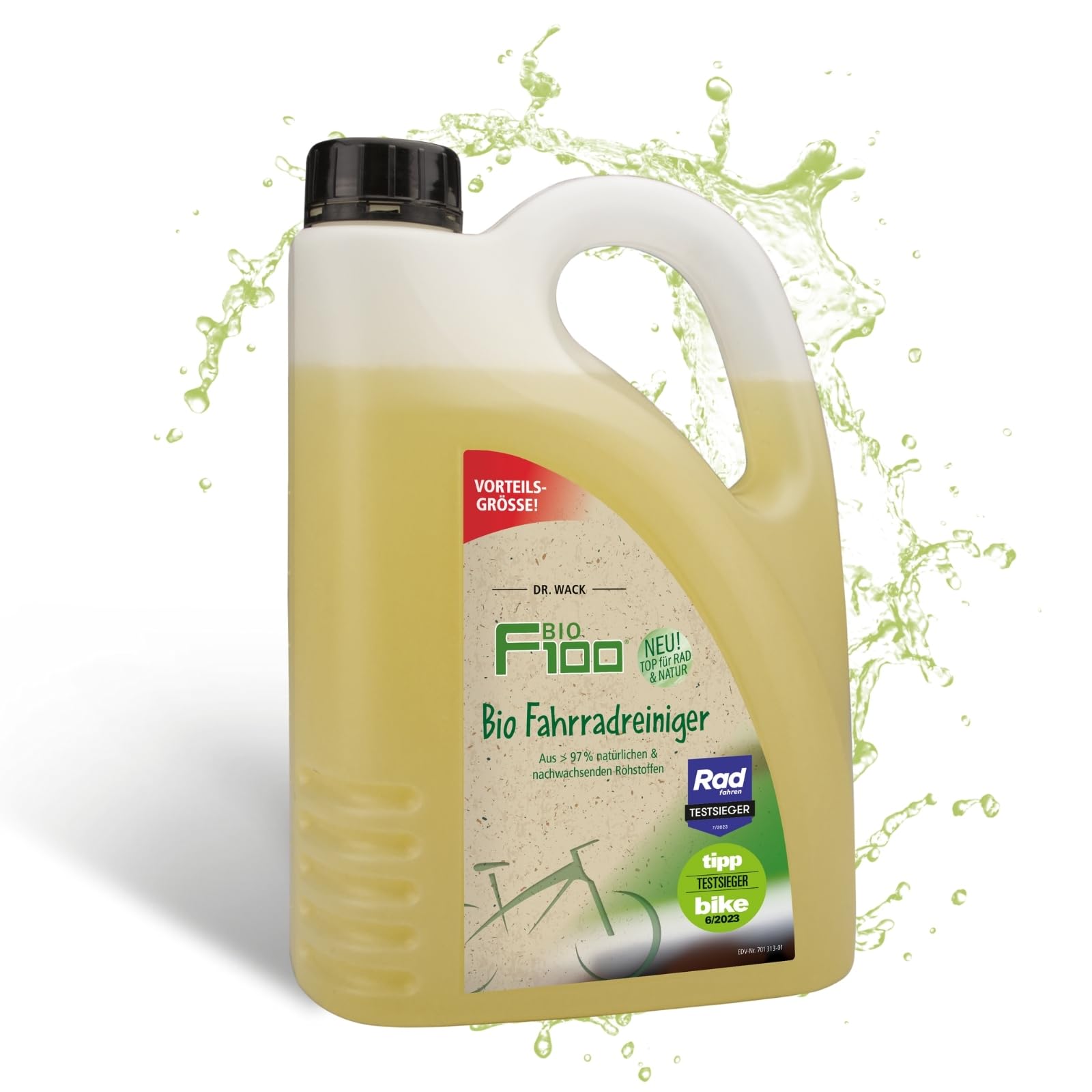 dr-wack-f100-bio-fahrradreiniger-2-liter-power-gel-reinigungsspray image 1