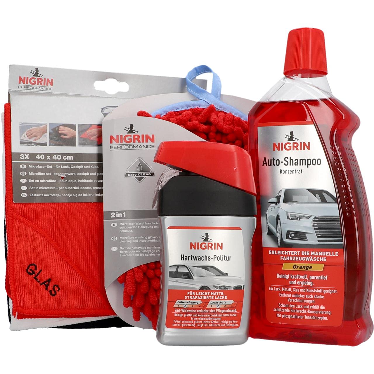 nigrin-lackpflege-set-4-teilig-auto-shampoo-1-l-waschhandschuh-hartwachs-politur image 3